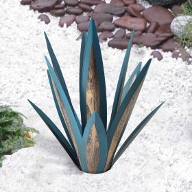 Agave Flower Metal Creativity Decoration Iron Artware Outdoor (Option: Royal Blue With Lights-27cm)