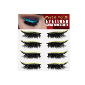 Self-adhesive Eyelash Eyeliner Stickers (Color: Gold)