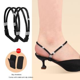 Anti-slip Shoelace High Heels Do Not Follow (Option: Pure Black Diamond)