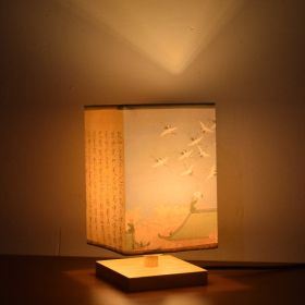 New Chinese Retro Style Bedside Night Light Warm (Option: Ruihe-Power switch button-220V US)