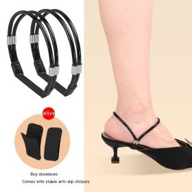 Anti-slip Shoelace High Heels Do Not Follow (Option: Mirror Black)