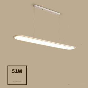 Modern Simple Creative Strip Bar Led Office Lighting Restaurant Chandelier (Option: White extra size-warm light)