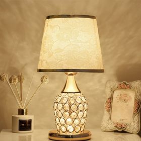 Crystal Table Lamp Ins Modern Bedroom Warm (Option: Rose in Phnom Penh-Button without bulb-UK)