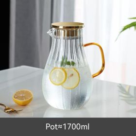 Striped Water Droplets Borosilicate Glass Teapot (Option: Single pot)