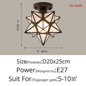 Nordic Creative Five Star Ceiling Lamp (Option: Black-Diamond cover tricolor light)