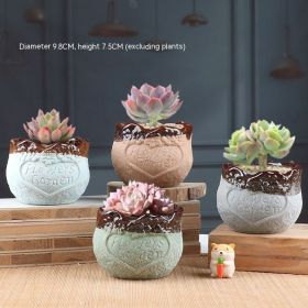 Succulent Bonsai Braised Purple Sand Simple Small Flower Pot (Option: 2247 Frosted Flowerpots 4-Ceramic Medium)