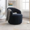 fabric swivel accent armchair barrel chair with black powder coating metal ring