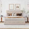 Queen size Upholstered Platform bed with a Hydraulic Storage System