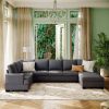 Modern Large Upholstered U-Shape Sectional Sofa, Extra Wide Chaise Lounge Couch