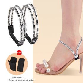 Anti-slip Shoelace High Heels Do Not Follow (Option: Transparent Black)