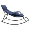 Rocking Lounge Chair,Armchair Rocker with Pillow and Cushion,for Living Room, Bedroom,Navy Blue