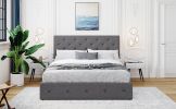 Queen size Upholstered Platform bed with a Hydraulic Storage System