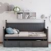 Wood Daybed with Three Drawers ; Twin Size Daybed; No Box Spring Needed ; White