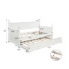 Twin Size Wood Daybed with Twin Size Trundle