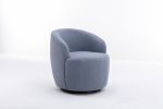 fabric swivel accent armchair barrel chair with black powder coating metal ring