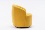 fabric swivel accent armchair barrel chair with black powder coating metal ring