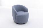 fabric swivel accent armchair barrel chair with black powder coating metal ring