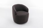 fabric swivel accent armchair barrel chair with black powder coating metal ring