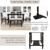 6-Piece Counter Height Dining Table Set Table with Shelf 4 Chairs and Bench for Dining Room