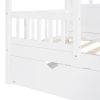 Twin Size Wood House Bed With Twin Size Trundle, Wooden Daybed,