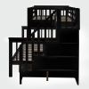 Stairway Twin-Over-Full Bunk Bed with Twin size Trundle, Storage and Guard Rail for Bedroom, Dorm, for Adults