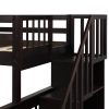 Stairway Twin-Over-Full Bunk Bed with Twin size Trundle, Storage and Guard Rail for Bedroom, Dorm, for Adults