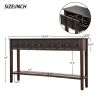 Rustic Entryway Console Table, 60" Long Sofa Table with two Different Size Drawers and Bottom Shelf for Storage