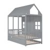 Twin Size Wood House Bed With Twin Size Trundle, Wooden Daybed,