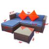 3 Piece Patio Sectional Wicker Rattan Outdoor Furniture Sofa Set