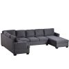 Modern Large Upholstered U-Shape Sectional Sofa, Extra Wide Chaise Lounge Couch