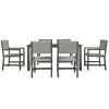 Acacia Wood And Rattan Outdoor Dining Table And Chairs For 6 People, Suitable For Courtyard,Patio, Balcony