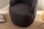 fabric swivel accent armchair barrel chair with black powder coating metal ring