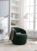 fabric swivel accent armchair barrel chair with black powder coating metal ring