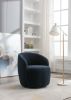 fabric swivel accent armchair barrel chair with black powder coating metal ring