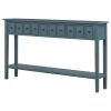 Rustic Entryway Console Table, 60" Long Sofa Table with two Different Size Drawers and Bottom Shelf for Storage