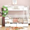 Twin-Over-Twin Bunk Bed with a Tree Decor and Two Storage Drawers