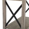 Farmhouse Flip Top End Table with Charge Station;  X-Shaped Profile Narrow Side Table with Drawer for Office;  Bedroom;  Living Room;  Gray