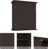 Bathroom wall cabinet; space saving storage cabinet above toilet; medicine cabinet with 2 doors and adjustable shelves; cupboard