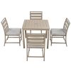 Outdoor four-person dining table and chairs are suitable for courtyards, balconies, lawns