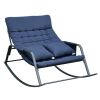 Rocking Lounge Chair,Armchair Rocker with Pillow and Cushion,for Living Room, Bedroom,Navy Blue