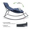 Rocking Lounge Chair,Armchair Rocker with Pillow and Cushion,for Living Room, Bedroom,Navy Blue