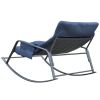 Rocking Lounge Chair,Armchair Rocker with Pillow and Cushion,for Living Room, Bedroom,Navy Blue