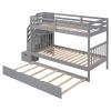 Twin over Twin/Full Bunk Bed with Twin Size Trundle