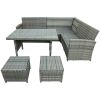 6-Piece Patio Furniture Set Outdoor Sectional Sofa with Glass Table, Ottomans for Pool, Backyard, Lawn