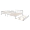 Stairway Twin-Over-Full Bunk Bed with Twin size Trundle, Storage and Guard Rail for Bedroom, Dorm, for Adults