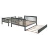 Stairway Twin-Over-Full Bunk Bed with Twin size Trundle, Storage and Guard Rail for Bedroom, Dorm, for Adults