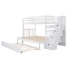 Twin over Twin/Full Bunk Bed with Twin Size Trundle