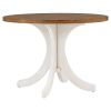 Mid-Century Solid Wood 5-Piece Round Dining Table Set;  Kitchen Table Set with Upholstered Chairs for Small Places