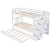 Twin over Twin/Full Bunk Bed with Twin Size Trundle