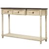 Console Table Sofa Table with Drawers for Entryway with Projecting Drawers and Long Shelf